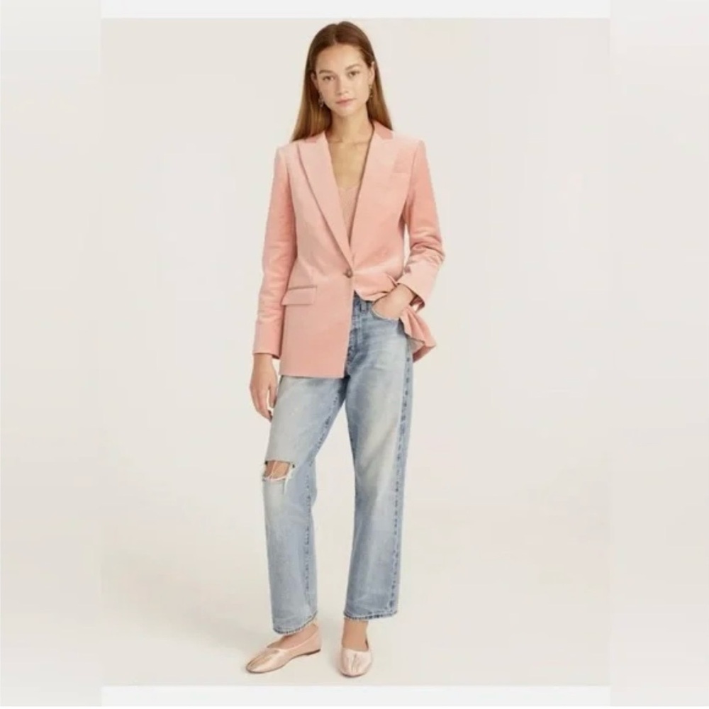 J. Crew Willa pink velvet Blazer